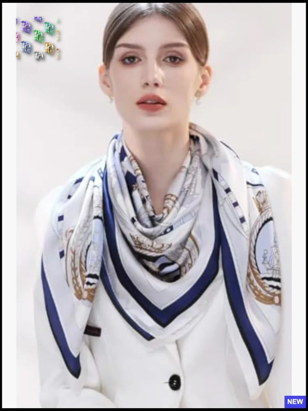 100% Silk Square Scarf Lightweight Headwrap Shawl Versatile Gift Box